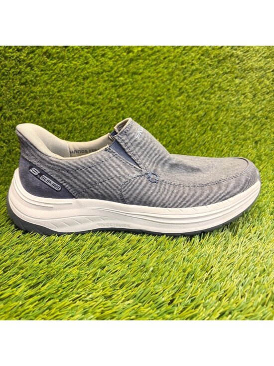 Skechers Decklan Gulliver Mens Size 8 Gray White Casual Classic Slip On Shoes main image 9